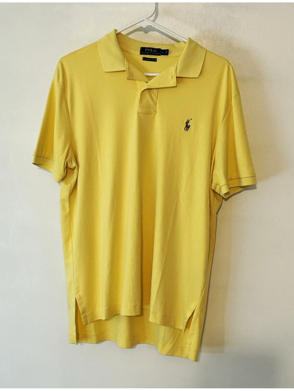 Polo Ralph Lauren Pima Soft Touch Polo Shirt Men’s L Yellow Short Sleeve Golf